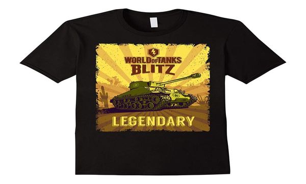 World of Tanks Blitz Legendary Sherman T -Shirt Classic Cotton Men Round Callar Kurzarm Top Tee White Style3685018