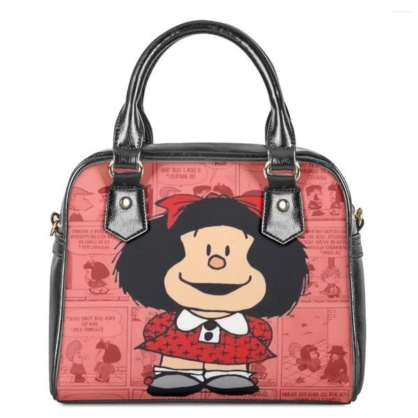 Bolsas de noite desenho animado mafalda sela kawaii menina casual durável para mulheres, capacidade de designer personalizada PU Bolsa feminina