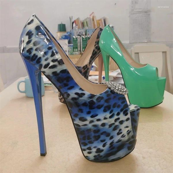 Kleiderschuhe Sdtrft Brautplattformen Stilettos 22 cm dünne Heels Damen Frau Laufsteg Shows Cosplay Pole Tanz Strass Punk SM Pumps