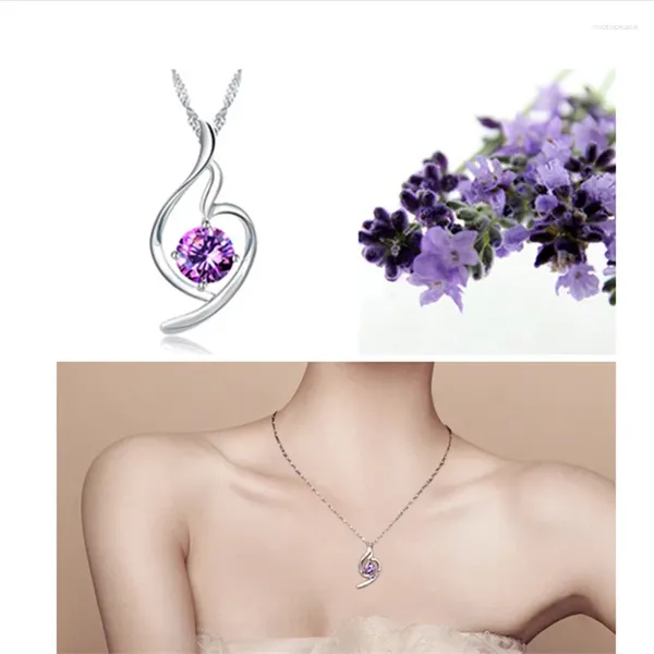 Подвески элегантное хрустальное пурпурное подвесное ожерель