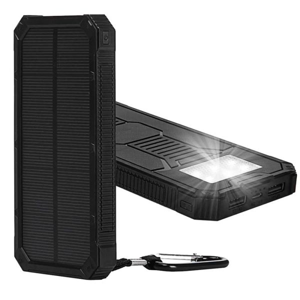 Controle ao ar livre Banco portátil de energia portátil 20000mAh com LED acampamento leve PowerBank Poverbank de bateria de telefone externo para telefone celular inteligente