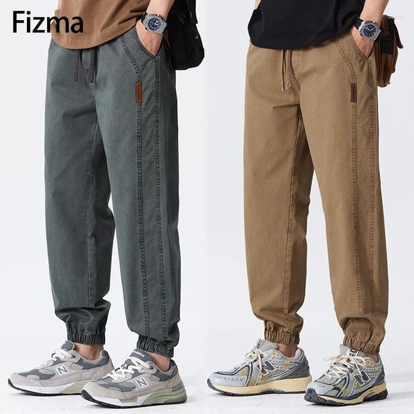 Calças masculinas Fizma Men Fabric Soft Casual Pant primavera Cargo Lavado Joggers Solid Simple Harém Troushers Y2K Baggy