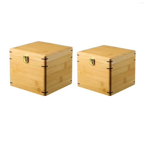 Bolsas de jóias Caixa de embalagem de bambu Caixa de madeira armazenamento de madeira para chá em casa
