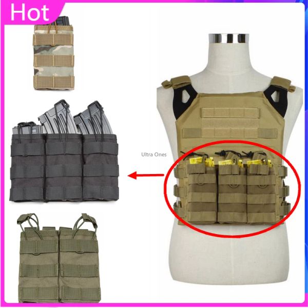 Paketler Taktik Single / Double / Üçlü Molle Magazine Pouch AK AR M4 AR15 Tüfek Avcılık Mag Torçaları CS Vest Aksesuarları Çantası