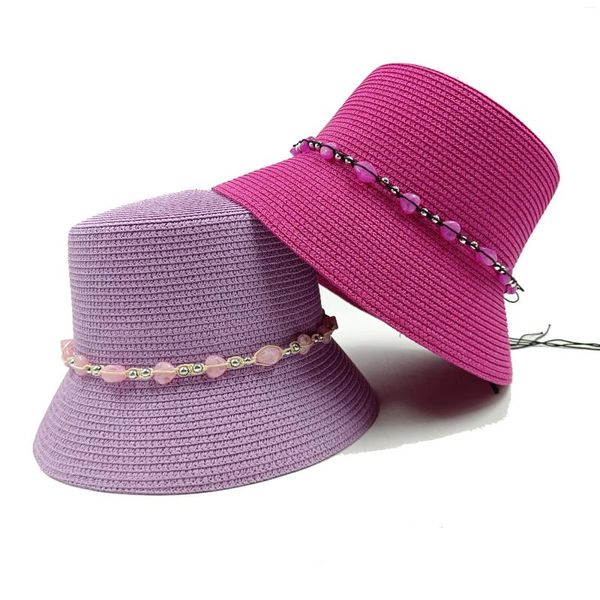 Geniş Memlu Şapkalar Hip Hat 2024 Macaron Renkli Kadın Güneş Katlanır Plaj Büyük Peng Seyahat Güneş Koruyucu Hepburn Rüzgar