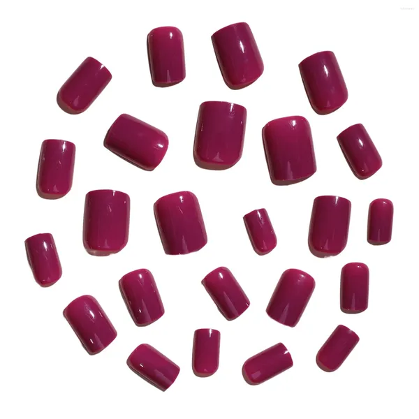 Ложные ногти фиолетовый твердый цвет стильный гвоздь с желе для ежедневных студентов украшения