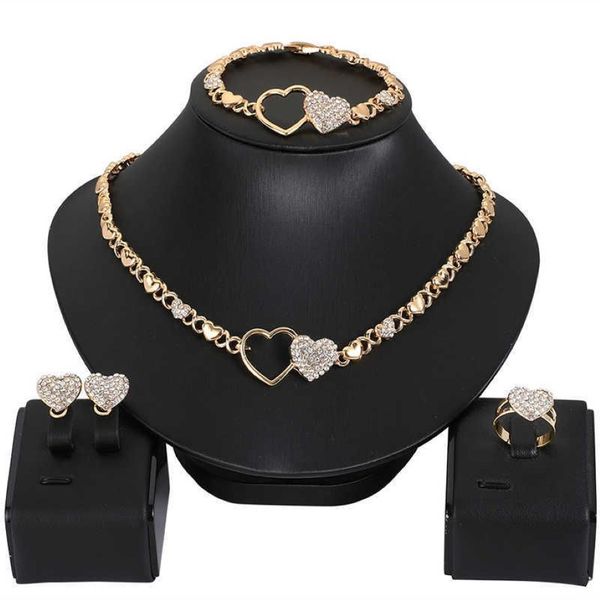 Set di gioielli africani per donne set di collana set di gioielli da sposa set orecchini Xoxo Necklace Bracelets Gifts 210619301d