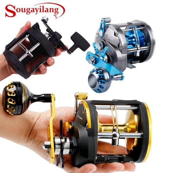 Accessoires Sougayilang Salzwasserfischerei Rollen Guss Drum Rad Trolling Gussniveau Windtrolle Salzwasserboot Ozean Fischerei Rolle