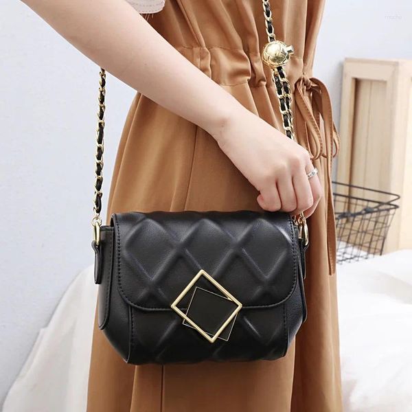 Omuz çantaları Lingge Pu Deri Küçük Crossbody Çanta Kadınlar Moda Yüksek Kaliteli Lady Seyahat Lüks Zincir Çantalar ve Çantalar