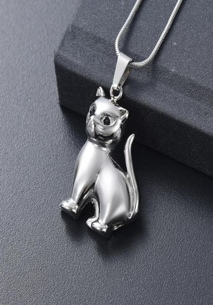 KASD1076 Silver Tone Cat Shape Memorial Urn Locket Pet Cremação Jóias Animais Ashes Holder Perda de Love Funeral Urns Locket572784845428