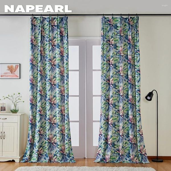 Tenda napearl floreale floreale stampato soggiorno camera da letto blinding blinds per arredamento per la casa pronto per 1pc