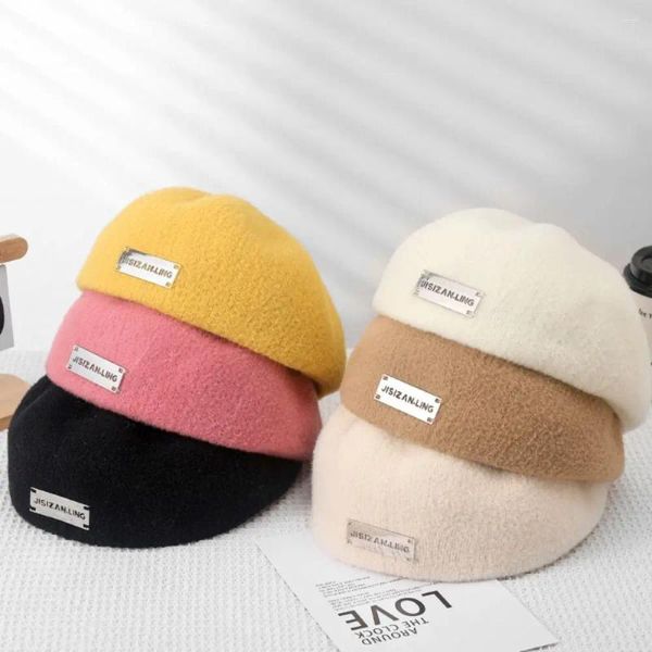 Berretti di lana lettere cappello berretto da berretto dolce colore solido in stile coreano per artista del cappello ottagonale pittore Sboy streetwear