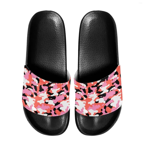 Slippers estilo homens homens rosa camuflagem praia de praia