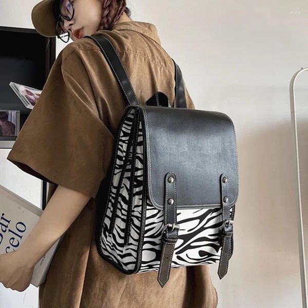 Рюкзак школьная сумка женская милая зебра корова паттер