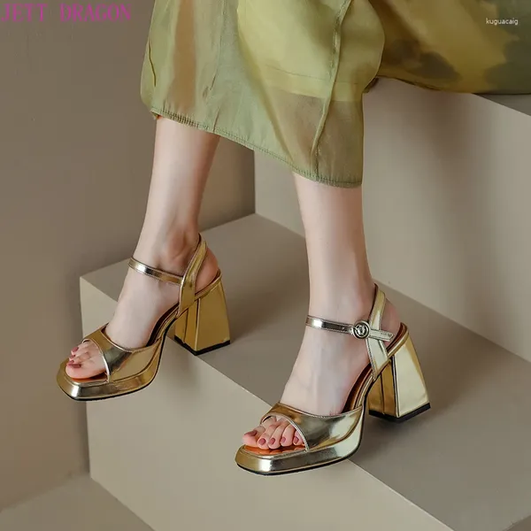 Sandali scarpe estive da donna di lusso 2024 cinghie alla caviglia oro tacchi alti infragenti Flops femminile ballo di grandi dimensioni di grandi dimensioni