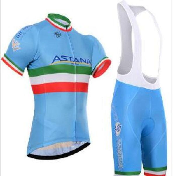 Crossrider 2019 Team Astana Jersey Bike Sleeve Short Conjunto MTB ROPA Ciclismo Pro Roupas de ciclismo Mens bicicleta Maillot Culotte2686379