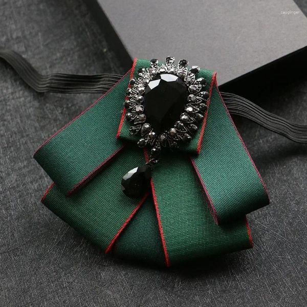 Bow Binds Schwarze Strasskrawatte für Männer High-End-Business-Bankett-Empfang Hochzeitsanzug Hemdzubehör handgefertigtes britisches Bowtie