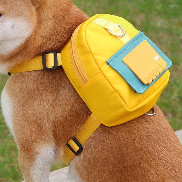 Mochilas de cachorro de porta-voz de cães com bulid-in saco de cocô de coleira