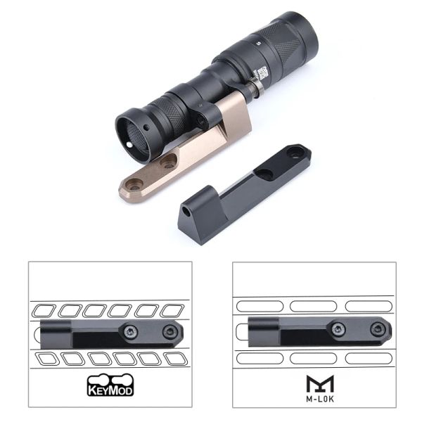 Lights Tactical M340 M640 Scout Light Mount Base Mlok Keymod Universal inline Pro Mount Bashlight Base Base Airsoft Rail Accessories