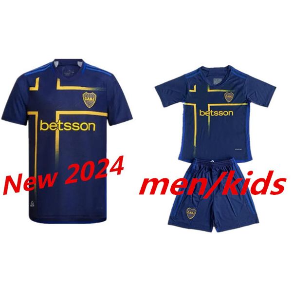 23 24 Boca Juniors Heimfußballtrikot 2024 2025 Carlitos Benedetto Villa Maradona Salvio Medina Varela Tercera Salvio Pavon Männer Fußball Hemd Kinder 999