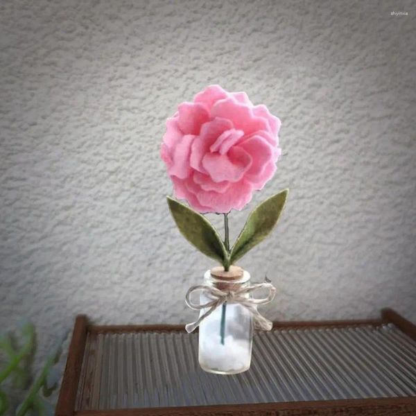 Dekorative Blumen Mini Filz mit handgefertigter Blume für DIY Crafts Muttertag Geschenk Hochzeitsbevorzugung Nelken
