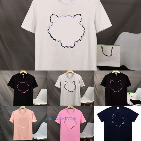 Fransa Tasarımcı T Shirt Lüks Hoodie Nakış Tişört Erkek Kadınlar Trend Kısa Kollu Üstler Tiger Saf Gömlek İnsan Giysileri