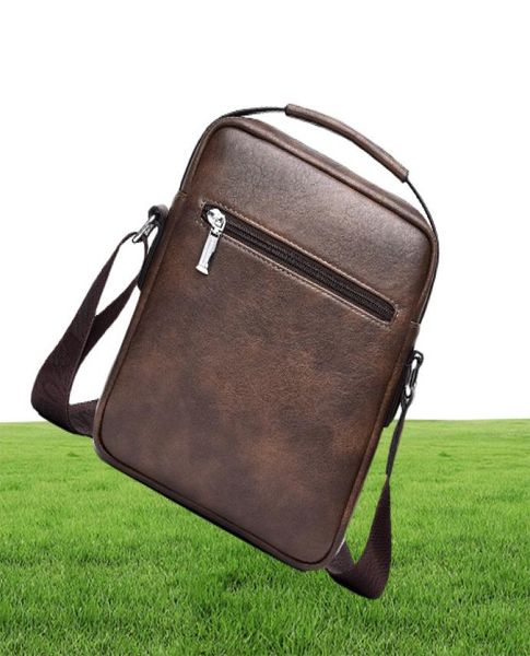 Taillenbeutel Kangaroo Luxusmarke Men039s Umhängetasche Vintage Messenger Bag Leder Männer Handtasche geteilt Leder Crossbody Taschen FO2190886