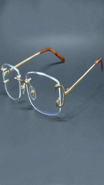 Fios transparentes c óculos pequenos óculos de olhos quadrados sem armas Eyewear de óculos vintage Espectáculos Desinger Luxury Carter Clear Optical Fi3372221