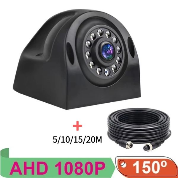 Lente 1920*1080p AHD Câmera de vista lateral 12V para monitoramento de veículos de caminhão de ônibus 11 Ir Night Vision Car Câmera de vigilância IP68 à prova d'água