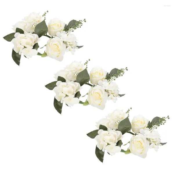 Flores decorativas 3 PCs adereços de castiça