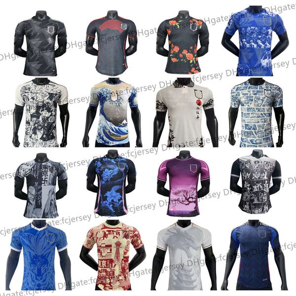 23 24 25 Versione giocatore di camicia da calcio Cartoon Isagi Atom Tsubasa Minamino Asano Japan Doan Kubo Ito Giapponese Uniforme Special Mount Fuji Cities Maillot de Foot