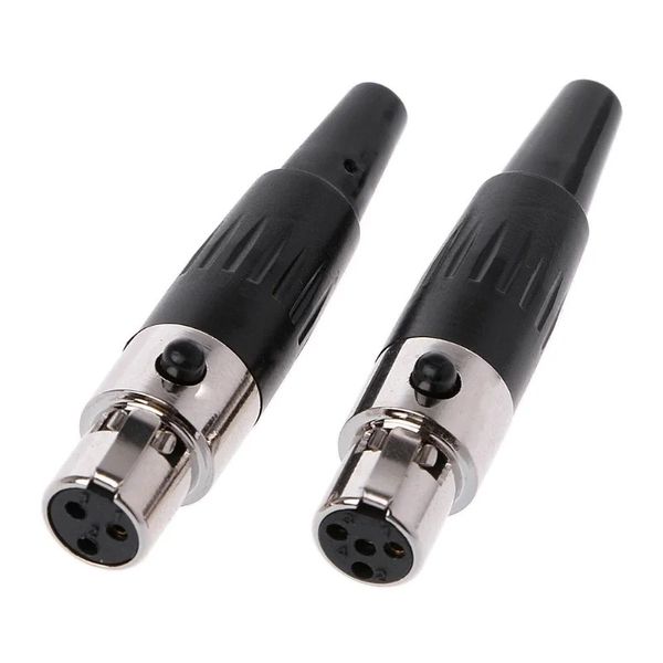 2024 1pcs de alta qualidade mini xlr 3 plugue de 4 pinos fêmea fêmea pequena XLR Audio Microfone Connector para soldagem de microfone STELSMALL XLR Plugue de microfone de áudio