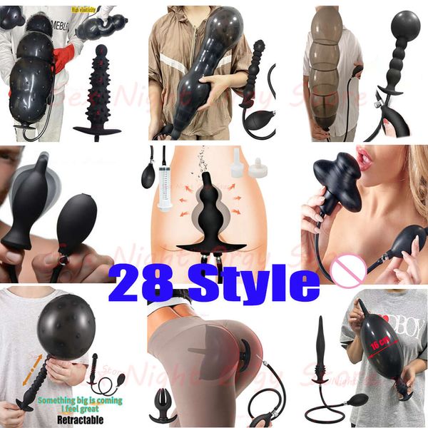 Plug super enorme anale gonfiabile per culo dildo pompa ano clistere pulito giocattolo sexy per donne/uomini dilatatore del masturbatore vaginale