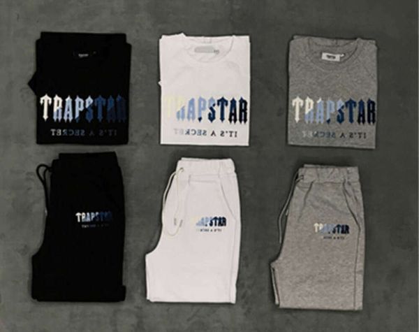 Camisetas masculinas Designer TRAPSTAR CAMISER CAMÃO DE MANAGEM CURTA CHENILLE RATECIMENTO CLOTON LONDRES MOVIME