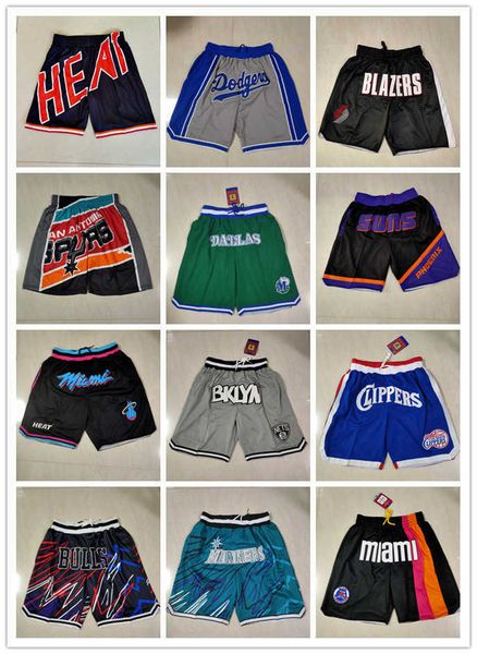 Pantaloni da basket Lakers / Nets / Celtics ricamato a tasca magica