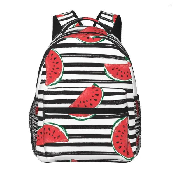 Backpack 2024 Moda Water Melon com Stripe Travel for Teenager Girl Boys School Bag Mochilas