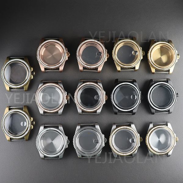 Ringe 40mm Uhr Wachkoffer U -Boot -Teile 316L Edelstahl Saphirkristallglas für Seiko NH34 NH35 NH36 NH38 Bewegung 28,5 mm Zifferblatt