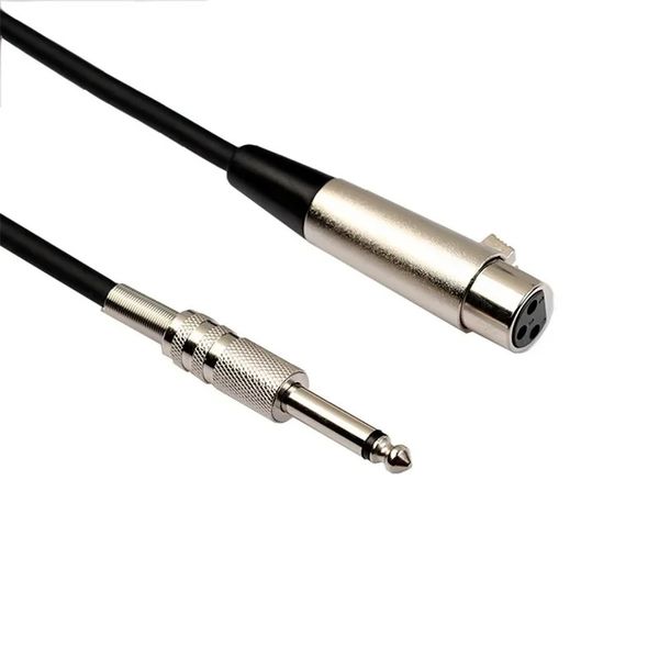 Mikrofon Kablosu XLR'den Jack Mic Kurşun Aux Kablosu TRS 6.35 mm/6.5 mm Gitar Mikser Stereo Amplifikatör için XLR Kadın Mikrofonu