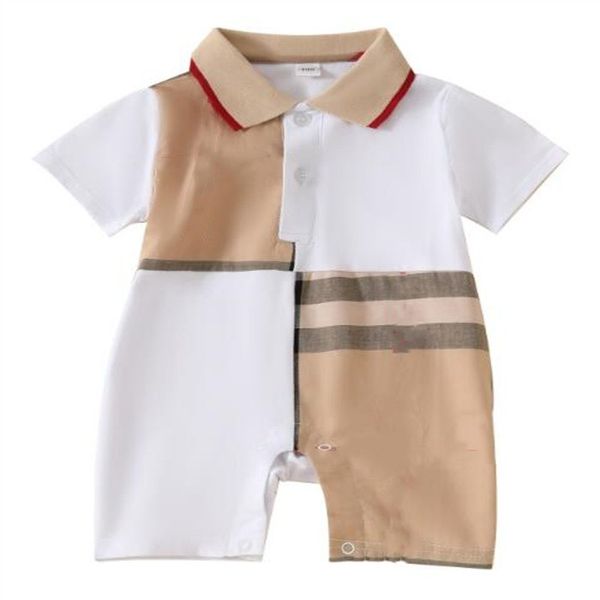 0-24 meses Recém-nascidos do bebê garotas menino Menina curta Macacões de algodão de algodão Designer Crianças Criando Plaid Bow Toddler