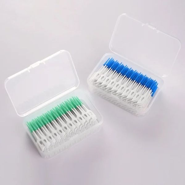 1 SET 200PCS DUPLE FLOSS CABEÇA DE CABEÇA DO SILICONE DENTAL SILICONE PHURCO INTERDENTAL PICK TIME NOVO VENDA DE HOT