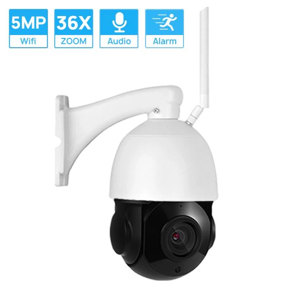 Câmera de câmera Wi -Fi PTZ de 5mp PTZ 36XZOOM HD Câmera IP Wireless Max 100m NigtVision Ai Detecção humana de duas vias Audio Outdoor ICSEE H.265X