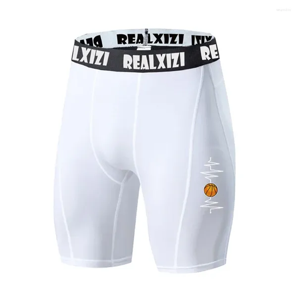 Herren Shorts Realxizi Logo enge schnelle Trockness-Fitness für Männer Drucken Training Short Hosen Mann Pant hohe elastische Sportbekleidung