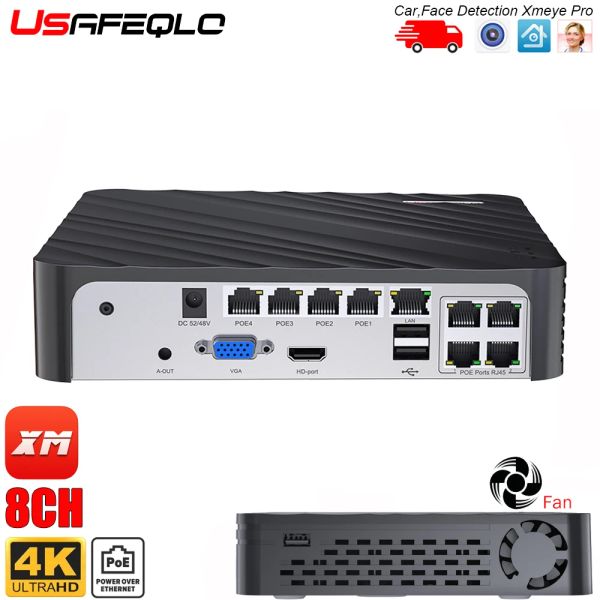 Porta de lente Porta 4K Poe Recorder de rede NVR Suporte 4K/8MP Poe Câmera de acesso remoto gratuito Alarme de movimento 24/7 gravação de reprodução inteligente