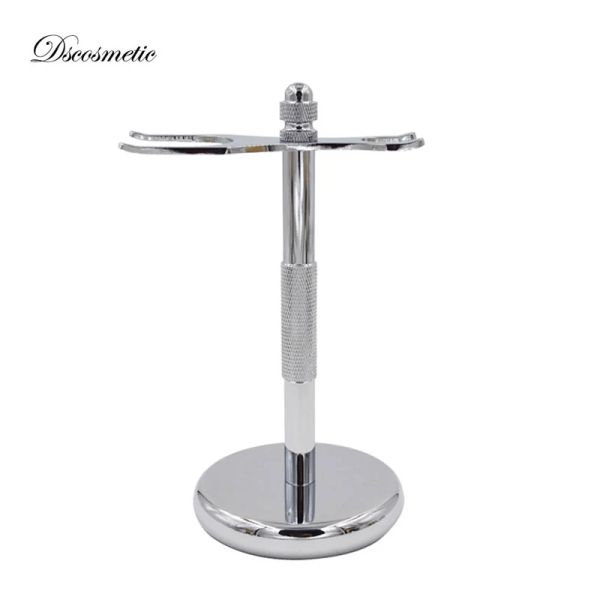 Blades Deluxe Chrome Stand for Safety Razor and Brown Bathroom Bathin Stand para presentes de luxo