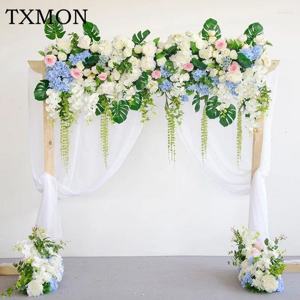 Dekorative Blumen Simulation Tuch Vorhang Blumenkunst Rose Blumenreihe Road Blei DIY Home Wohnzimmer Hochzeit Hintergrunddekor Outdoor Szene