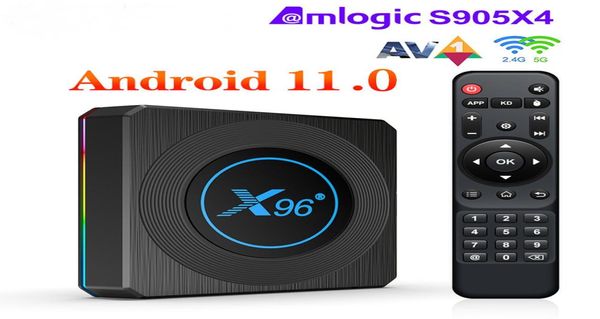 X96 x4 AMLOGIC S905X4 RGB Light TV Box Android 11 4G 32 GB Supporto AV1 8K Video Dual WiFi BT41 Media Player6055672