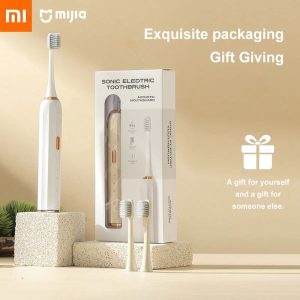 Cabeças Xiaomi Electric Sonic Toothbrush 3 Modos Modos Recarregável Brecha de dente para adultos com 2 cabeças de reposição Ipx6 Esfretas de dentes à prova d'água