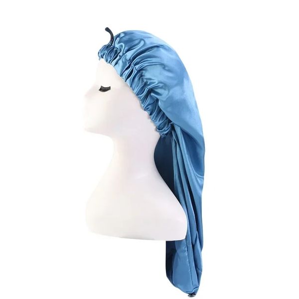 Mulberry Silk Sleeping Cap Night Seidenschlafende Motorhaube für Frauen mit Gummiband für Haarpflege Lange Haare Momme