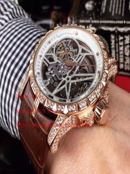 2020 Версия 5 Стиль RD Hollow Out Tourbillon Watches Dial Mosaic Diamond 46 мм высококачественный механический автоматический MEN039S W5400971