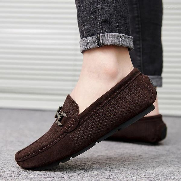 Casual Schuhe plus Größe Herren 37-46 Atmungsaktives Leder klassisches Fahrmode-Sommer-Sneaker